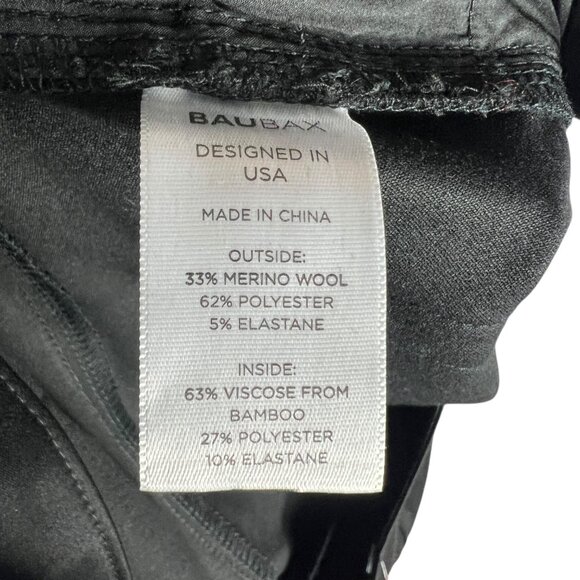 NWOT BAUBAX Merino Wool Blend Stain Water Resistant Trouser Black 10 / 34 TALL - Picture 7 of 11